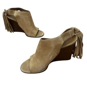 Chloe Suede Boho Tassel Wedge Sandals
